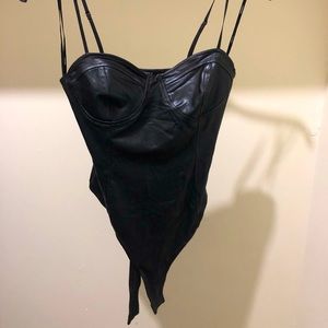 faux leather bodysuit